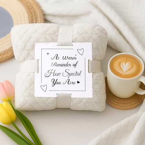 Mothers Day & Birthday Gifts for Women - Tova's Creations 13-Piece Vanilla Coconut Spa Gift Basket with 40 OZ Tumbler & Luxury Flannel Blanket for Mom, Wife, Grandma - color: Tan