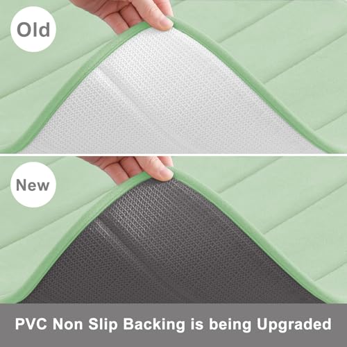Buganda Memory Foam Bath Mat, 24" x 16", Ultra Soft Bathroom Rugs, Water Absorbent and Machine Washable Bath Rug for Bathroom, Shower, and Tub, Sage Green - color: Sage Green, size: 24" X 16"