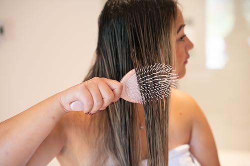 FRAMAR Glitter Hair Brush Detangler, Detangling Hairbrush For Women, Wet Hair Brush For Girls, Hair Detangler Brush, Wet Hairbrush, Hairbrushes, Reduces Frizz – Rosé - color: Rose Gold
