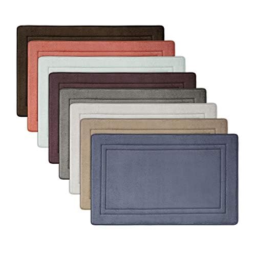 MICRODRY Quick Drying Memory Foam Framed Bath Mat with GripTex Skid-Resistant Base, 21x34, Light Grey - color: Light Grey, size: 21" x 34"