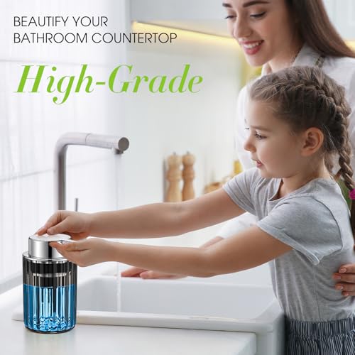 Potchen 2 Pcs Refillable Foaming Hand Soap Dispenser 10 oz Plastic Dispenser Pump Lotion Foaming with Silver Pump for Bathroom Vanities Kitchen(Gray) - color: Gray