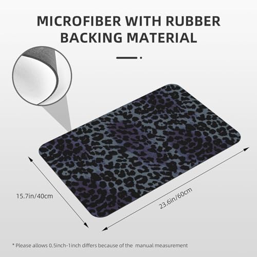 Black Leopard Cheetah Print Bath Mat Fit Under Door, Wild Animal Texture Non-Slip Bathroom Rug Floor Mat Quick Dry Absorbent Bathmat for Bathroom Kitchen Bathtub Shower Sink, 15.7x23.6 in - color: Leopard #06