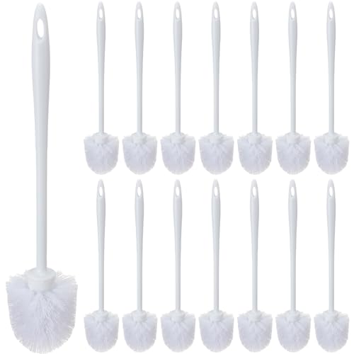 Tioncy 15 Pcs 14.2 Inch Toilet Brush Commercial Heavy Duty Toilet Bowl Cleaning Scrub Long Scrubber for Bathroom Cleaning Supplies