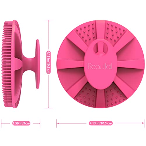 Silicone Body Scrubber, BEAUTAIL Shower Bath Scrubber, More Hygienic Than Traditional Loofah, Lather Nicely, Long Lasting, Gentle Exfoliating Brush for Women Men Baby Sensitive Skin, 1 Pack, Rose - color: Rose 1 Pc