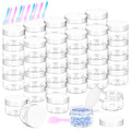 40 Pack 15g Plastic Jars with Lids, 15ml Round Clear Cosmetic Containers Makeup Jars, Travel Size Container Jar with 10 Spatulas for Sample Lotion Cream Eyeshadow Ointment Salve Balm Powder - color: White, size: 15g