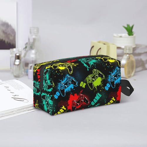 Kids Travel Toiletry Bag for Boys Girls - Waterproof Makeup Pouch Hanging Cosmetic Wash Bags Dopp Kit Shaving Bag for Toiletries Accessories(Game Start) - color: Game Start