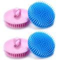 Aroveea Hair Scalp Brush Dandruff Cleaning Brush Shower Scalp Shampoo Brush Scalp Massager Pack of 4(Blue and Pink) - color: Blue