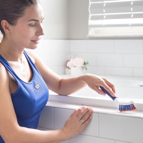Bring It On Grout Cleaning Brush 6-Pack– Crevice Cleaning Brush with Stiff Nylon Bristles – 8-inch Heavy-Duty Grout and Tile Cleaner Brush – Scrubbing Brush for Corners, Bathroom, and Kitchen - style: 6-Pack
