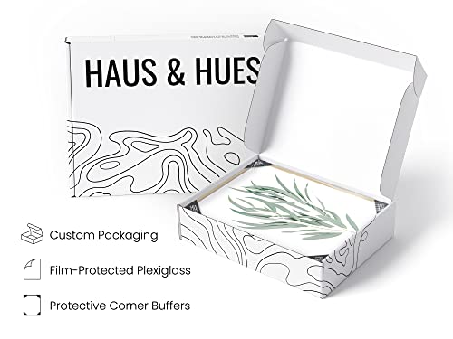 HAUS AND HUES Botanical Plant Wall Art - Set of 4 Prints, Floral Kitchen Decor, Boho Leaf Eucalyptus Wall Art, Green Botanical Poster (Beige Frame, 11x14) - color: Eucalyptus Leaves, size: 11x14, style: Beige Framed
