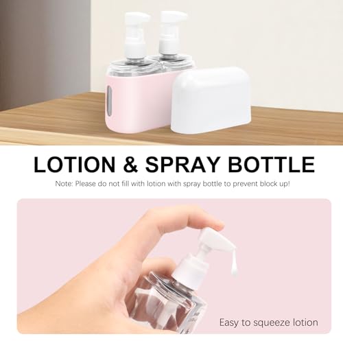 Skycase Travel Bottles - Leak Proof Refillable Tsa Approved Travel Size Toiletries, 2 in 1 Liquid Bottles Containers with Labels and Funnel Airplane Accessories Kits for Lotion Liquid (Pink) - color: Pink, size: 2 in 1