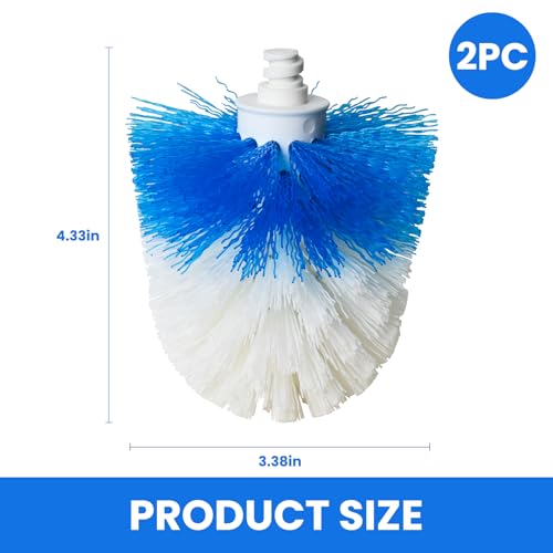 Toilet Brush Refills for OXO Toilet Brush Only, 2 Pack Toilet Brush Replacement Head, Blue & White, Nylon & Plastic Material Bristles - size: 2-Pack
