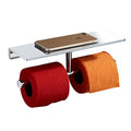 Heavy-Duty Double Toilet Paper Holder, Polished Chrome Dual Roll Toilet Tissue Holder with Phone Shelf | Solid Brass, Wall-Mount | Home & Commercial Bathroom - color: Chrome