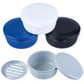 4Pack Travel Soap Case, Travel Soap Container, Shampoo Bar Holder with Lid | for Camp Gym Hiking, Soap Box for Keep Toiletries Organized - color: Black White Blue Gray