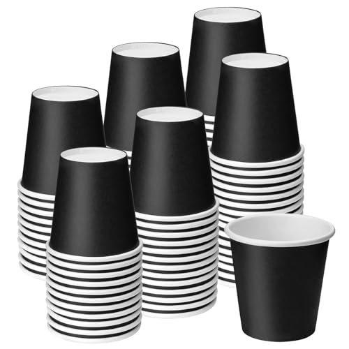 100 Pack 3 oz Disposable Paper Cups, Black Bathroom Cups, Disposable Mouthwash Cups, Small Paper Cups for Bathroom Travel Picnics - color: Black, size: 100 Count