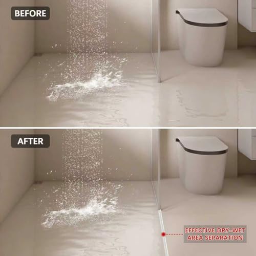 39Inch Shower Door Water Guard, Silicone Shower Threshold Water Dam, Glass Shower Door Seal Strip, Waterproof Bathroom Bottom Seal for Dry Wet Separation, Sink Barrier - style: 39inch