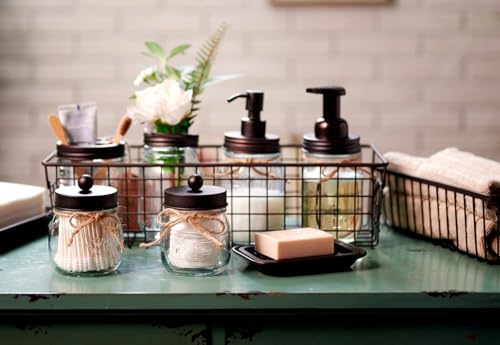 Sheechung Mason Jar Toothbrush Holders, Glass Toothbrush Holders for Bathrooms, Electric Toothbrush Toothpaste Holder Bronze, Bathroom Organizers and Storage, Bathroom Essential, Farmhouse Decor, 2Pcs - color: Bronze-2 Pack