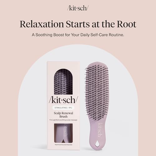 Kitsch Scalp Renewal Brush - Exfoliating & Scalp Massager for Hair Growth, Gentle Head Massage Brush to Remove Buildup, Boost Circulation & Relaxing Head Scrubber for Washing Hair - Soft Violet - color: Soft Violet