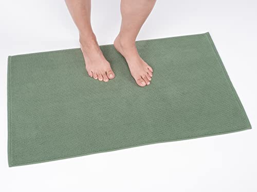 Cotton Paradise 100% Cotton Turkish Bathmat Rug, Soft Absorbent Quick Dry Non Slip, 17x24 Bathmat Rug, Sage Green - color: Sage Green, size: 1 PC 17x24"