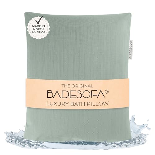 BADESOFA® Luxury Bath Pillow S - Ultra Comfortable & Quick-Drying Bath Back Pillow - Washable Full Body Bath Pillow for Bathtub - Therapeutic Head and Neck Support - Luxury Spa Cushion in Green - color: Green, size: Small (Single Pillow)
