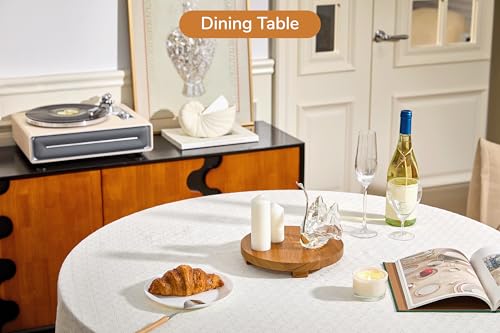 Round 9.4" Acacia Wood Decorative Tray – Farmhouse Wood Riser Pedestal Stand for Kitchen and Bathroom Decor, Counter Display, Vanity Tray (Medium, 9.4" Dia) - size: Medium: Dia 9.4"