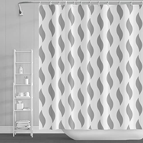 48x72inch Grey Abstract Geometric Shower Curtain for Bathroom White Grey Bathroom Curtain Sets with Hooks Modern Minimalistic Art Aesthetics Bath Accessories Home Hotel Dorm Waterproof Decor - color: Grey, size: 48"W x 72"L (Pack of 1)
