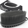 Avilana Premium Silicone Body Scrubber - Trusted Since 2017 - SGS Certified Food Grade Dual Sided Bath Brush, Quick-Dry Exfoliating Loofah Alternative, Massage Brush Sensitive Skin Women Men - color: Dark Gray, size: Massage