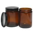 8oz Glass Jars with Lids, 2 pack Jars Amber 250g Empty Round Cosmetic Containers for Sample, Powder,Body Butter,Cream, Lotion, Spice