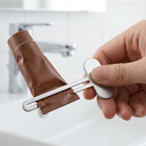 Ymapinc 5Pcs Metal Toothpaste Squeezer Tool | Tube Roller Squeezer for All Tubes, Toothpaste, Hand Cream, Cosmetics, Bathroom, Portable for Traveling