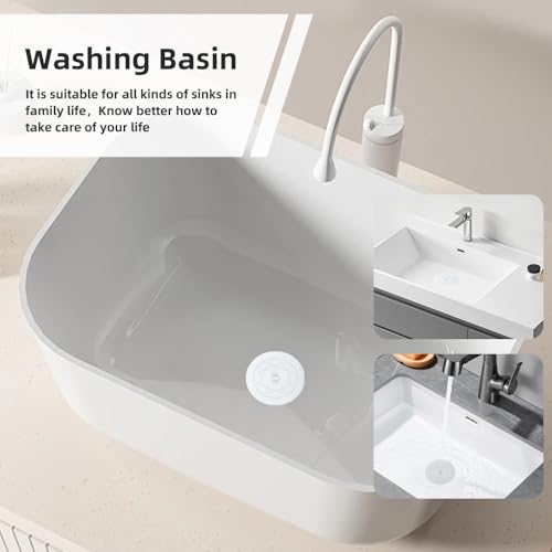 Tub Stopper 2PCS,Bathtub Drain Stopper,6 inches Bathtub Tub Drain Cover Stopper,Silicone Drain Plug,Kitchen Bathroom Hair Water Shower Stopper,Large Bathroom Laundry Accessories (White/White) - color: White/White