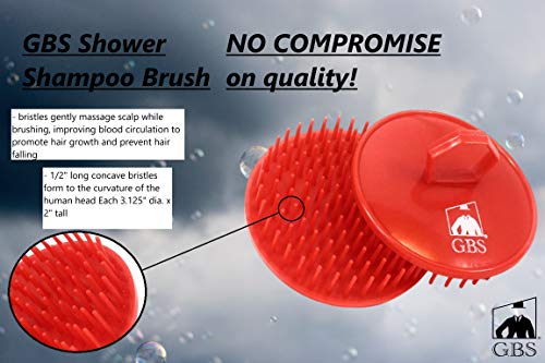 G.B.S Gents Dandruff Cleaning Scalp Brush 2 Pack – Silicone Shampoo Scrubber for Hair & Scalp Massage, Exfoliating Wet Dry Hair Care, Red | Silicone Shampoo Scrubber, Hair & Scalp Massage, Exfoliating, Wet Dry Hair Care - color: 2red