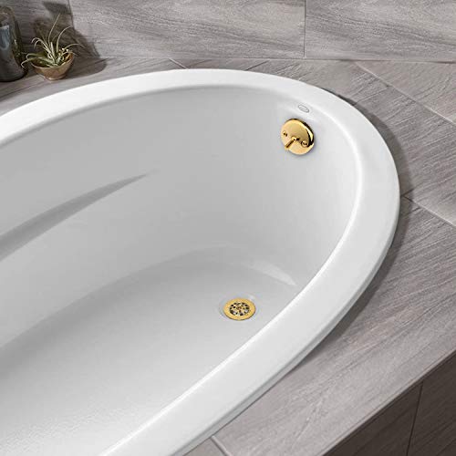 Artiwell Trip Lever Tub Trim Kit Set with Trip Lever Overflow Face Plate, Trip Lever Bathtub Drain with Strainer, Overflow and Matching Screws (POLISHED BRASS) - color: Polished Brass