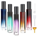 Segbeauty 0.34oz Empty Perfume Bottle, 5 Pack Glass Spray Bottles Travel Perfume Atomizer Sprayer Refillable Atomizer, Travel Size Spray Bottle, 10ml Portable Cologne Dispenser with Refill Tool Kit - color: Purple Amber Blue Red Green, style: Mini Bottle