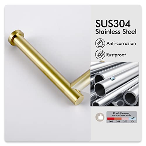 KES Gold Toilet Paper Holder Stand Tissue Roll Holder with Modern Marble Base, SUS304 Stainless Steel Brushed Gold Finish BPH284S1-BZ - color: Brushed Gold, size: 20.6"H