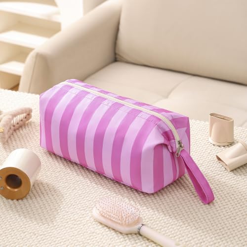 RSRSLEII Large Striped Hair Tools Travel Bag,Waterproof Hair Styling Accessories Storage Case for Shark FlexStyle, Dyson Airwrap Hair Dryer,Curling Iron,Straightener,Revlon Hair Tools(22Rose Red&Pink) - color: 22Rose Red&Pink