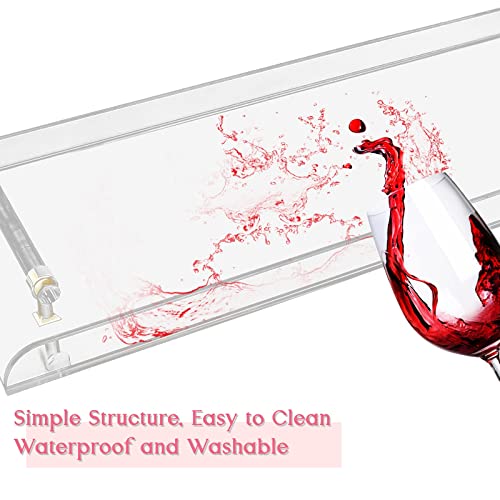Clear Bathtub Caddy Tray, 31" Acrylic Bathtub Shower Table with Metal Handles, Luxury Bathroom Accessories