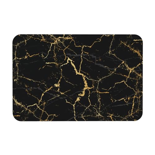 Black Marble Print Bath Mat Rugs 15.7x23.6 in, Diatomaceous Earth Bathroom Rug Fit Under Door Rubber Non-Slip Absorbent Bathroom Mat for Bathroom Kitchen Floor, Tub and Shower Sink - color: Marble #04