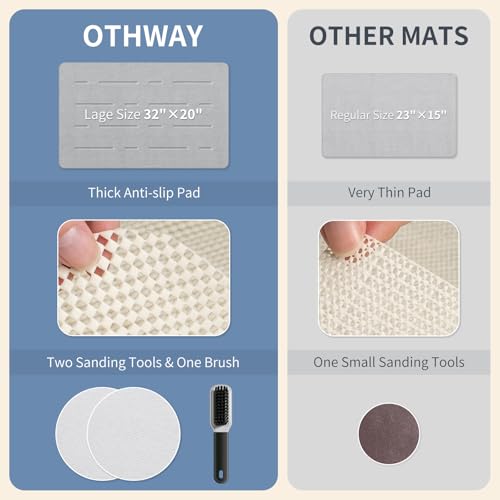 OTHWAY Large Stone Bath Mat, 32"x 20" Diatomaceous Earth Bath Mat for Bathroom Quick Drying Absorbing, Long Non-Slip Diatomite Hard Stone Shower Mat Instant Dry(Light Grey) - color: Light Grey