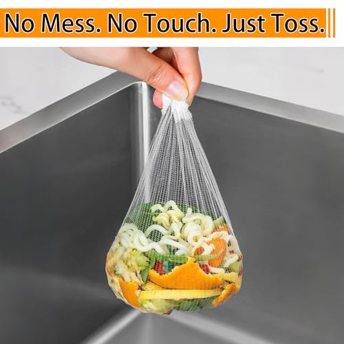 400 Pack Disposable Drain Covers for Sourdough, Ultra-Fine Mesh Sink Strainer Bags, Sourdough Drain Catcher Nets for Kitchen Sink, Food Scraps, Hair & Coffee Grounds