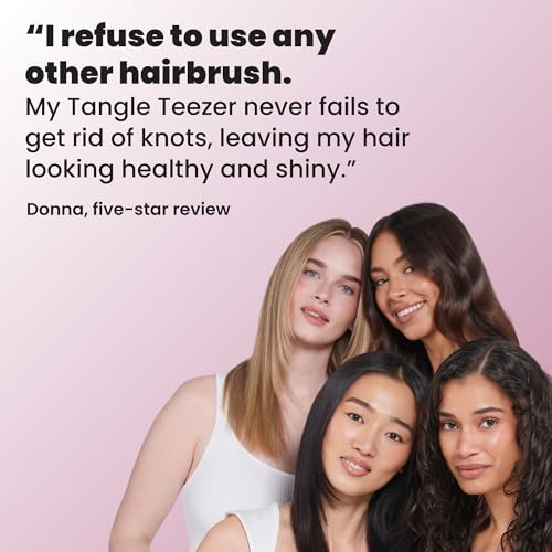 Tangle Teezer Ultimate Detangler Brush, Straight to Wavy, Rosebud | Patented two-tier, regular-flex teeth reduce breakage & split ends on wet or dry hair; Shower-friendly hairbrush for all ages - color: Rosebud