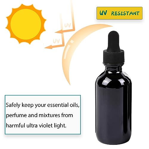 NOOEEISS 2oz Glass Dropper Bottle,Preety Texture Tincture Bottles with Precise Scales Eye Droppe,for All Kinds Of Mixed Liquids,Leak-Proof Design for Easy Travel (Black-24Pack) - color: Black, size: 2oz-24Pack