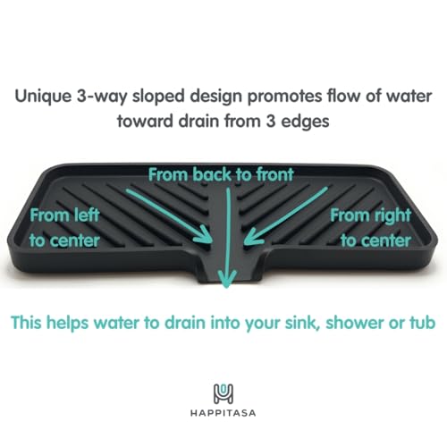 Silicone Soap Dish Tray and Sponge Holder with Drain Chute and Feet | 3-Way Sloped Design | Bathroom and Kitchen Sink Organizer Caddy (Sand Dollar, 10"x4", 7.8 Ounces) - color: Sand Dollar, size: 10"x4"