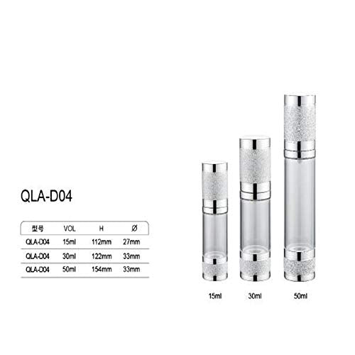 Tvoip 3Pcs/Lot 15ml 30ml 50ml Gold Pink Silver Glitter Diamond Airless Vacuum Bottles Luxury Emulsion Lotion Fragrance Perfume Spray Bottle (Silver) - color: Silver