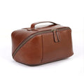 KomalC Luxury Leather Men’s Toiletry Travel Bag – Handmade Shaving Kit with Waterproof Interior, Spacious Storage & Carry Handle – leather travel Kit Bag for Men & Women (Wine) - color: Wine