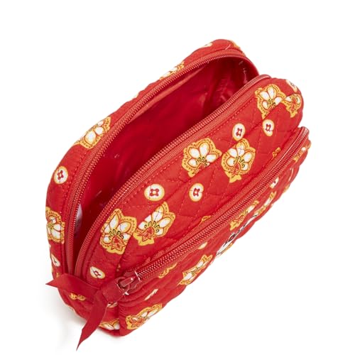 Vera Bradley Women's Cotton Nfl Medium Cosmetic Makeup Organizer Bag (Multiple Teams Available) - color: Red/Yellow Bandana with Kansas City Chiefs, size: One Size