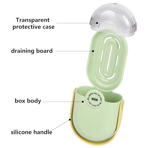 Tbestmax 2 Pack Travel Soap Case, Soap Container with Lid, Portable Bar Soap Holder & Soap Dish with Silicone Handle for Shower, Gym, Camping Essentials, Hiking, Travel Accessories -Green - color: Green