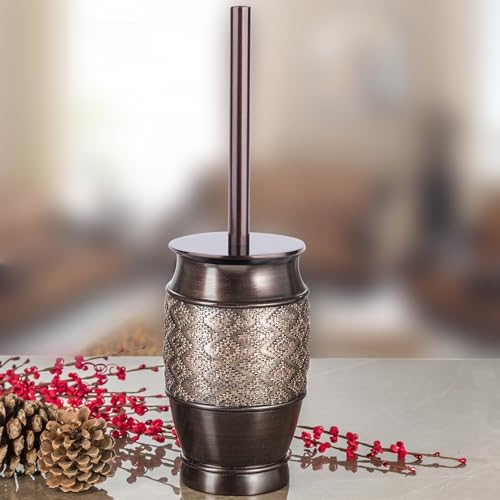 Creative Scents Dublin Brown Toilet Brush Set - Toilet Bowl Cleaner Brush and Holder - Decorative Toilet Bowl Scrubber - Space Saving Designed Toilet Bowl Cleaner - color: Brown
