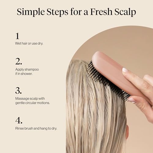 Kitsch Scalp Renewal Brush - Exfoliating & Scalp Massager for Hair Growth, Gentle Head Massage Brush to Remove Buildup, Boost Circulation & Relaxing Head Scrubber for Washing Hair - Terracotta - color: Terracotta