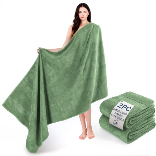 Cotton Paradise 100% Cotton Turkish Towel Set, Soft Absorbent Quick Dry, 2 Piece 35x70 Bath Sheet Set, Sage Green - color: Sage Green, size: 2 PC SET (35x70")