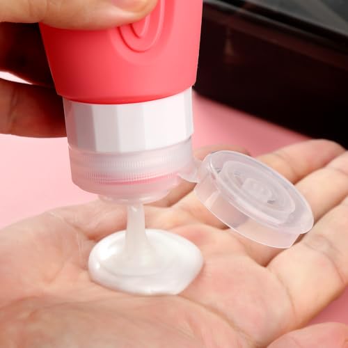 Mrsdry Travel Bottles for Toiletries, Tsa Approved 3oz Travel Size Containers BPA Free Leak Proof Refillable Liquid Silicone Squeezable Travel Accessories for Shampoo Conditioner Lotion (4 Pack) - color: Dark-Purp