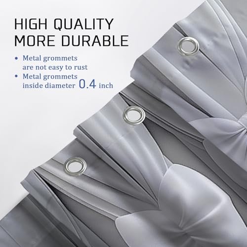 Bow Shower Curtain Sets, Elegant Modern Ribbon Curtain N/a Gray Polyester Waterproof Design Bathroom Shower and Rug Set for Bathtub Toile Guest Room Decor 72x72 Inch - size: 72"W x 72"L (Pack of 4)